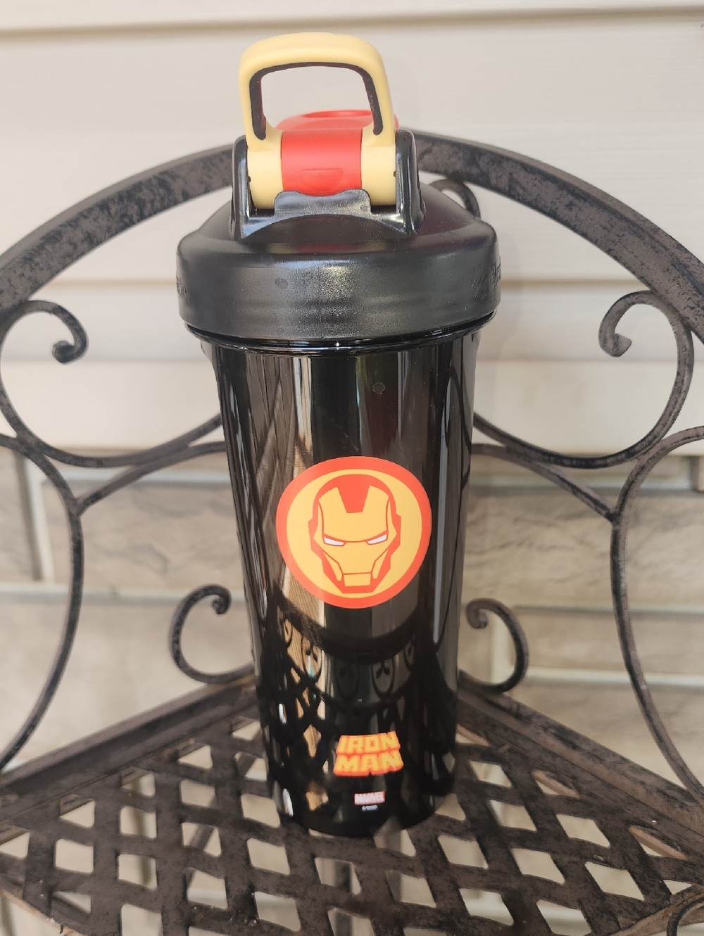 Marvel Iron Man Black Tumbler with Red and Yellow Accents 28 Oz